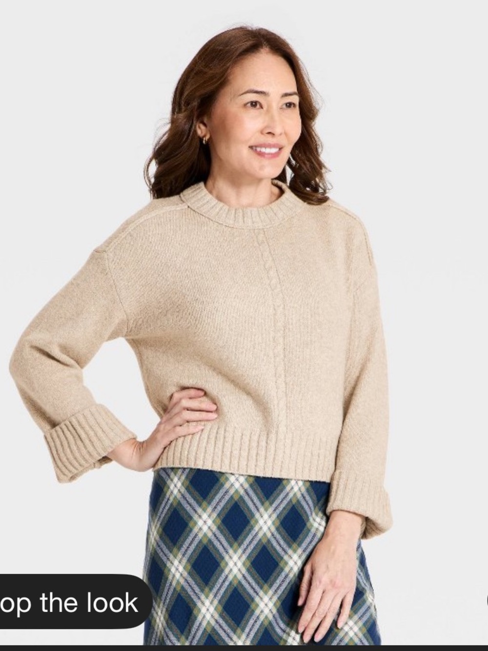 Target Women's Heritage Crewneck Pullover Sweater-Universal Thread Cream Size L
